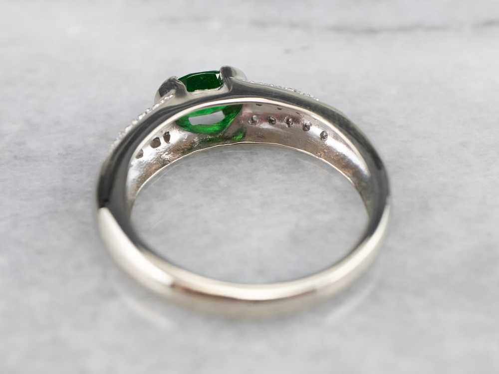 Tsavorite Garnet and Diamond Ring - image 5