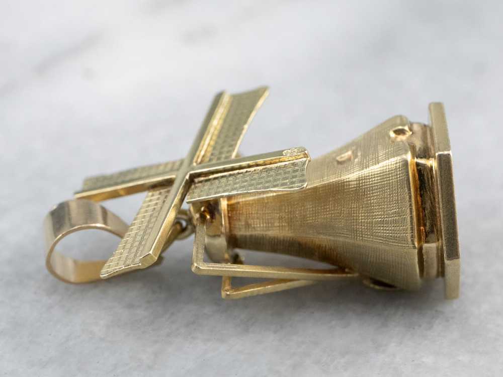 Large Moving Windmill Gold Pendant - image 5