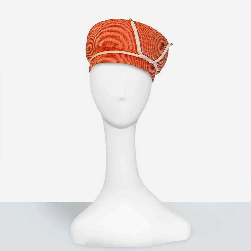 1960s Evelyn Varon Hat – Orange Turban of Your Dr… - image 2