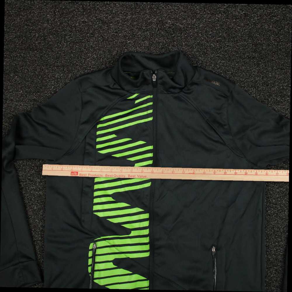 Reebok Gray and Green Full Zip Long Sleeve Mock N… - image 3