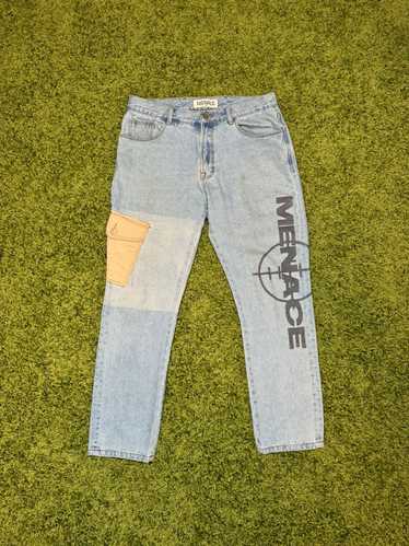 Menace Menace Target Logo Cargo Pocket Denim Pants