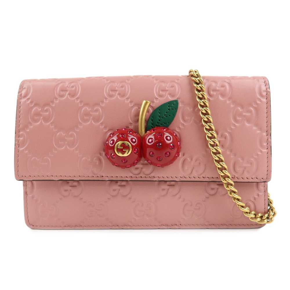 GUCCI Guccisima Leather Cherry Chain Mini Shoulde… - image 1