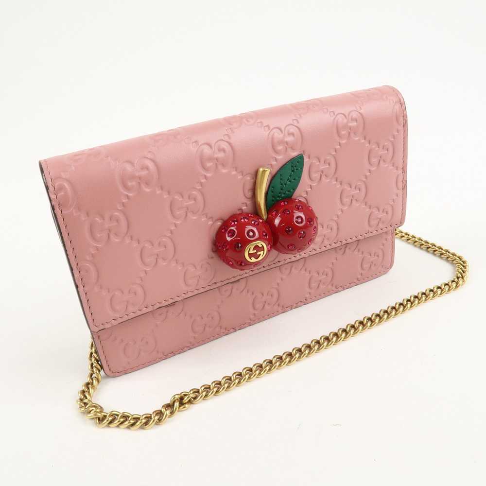 GUCCI Guccisima Leather Cherry Chain Mini Shoulde… - image 4