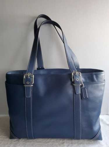 バッグ COACH Shoulder Bag Navy Leather Tote Coach navy tote - Gem