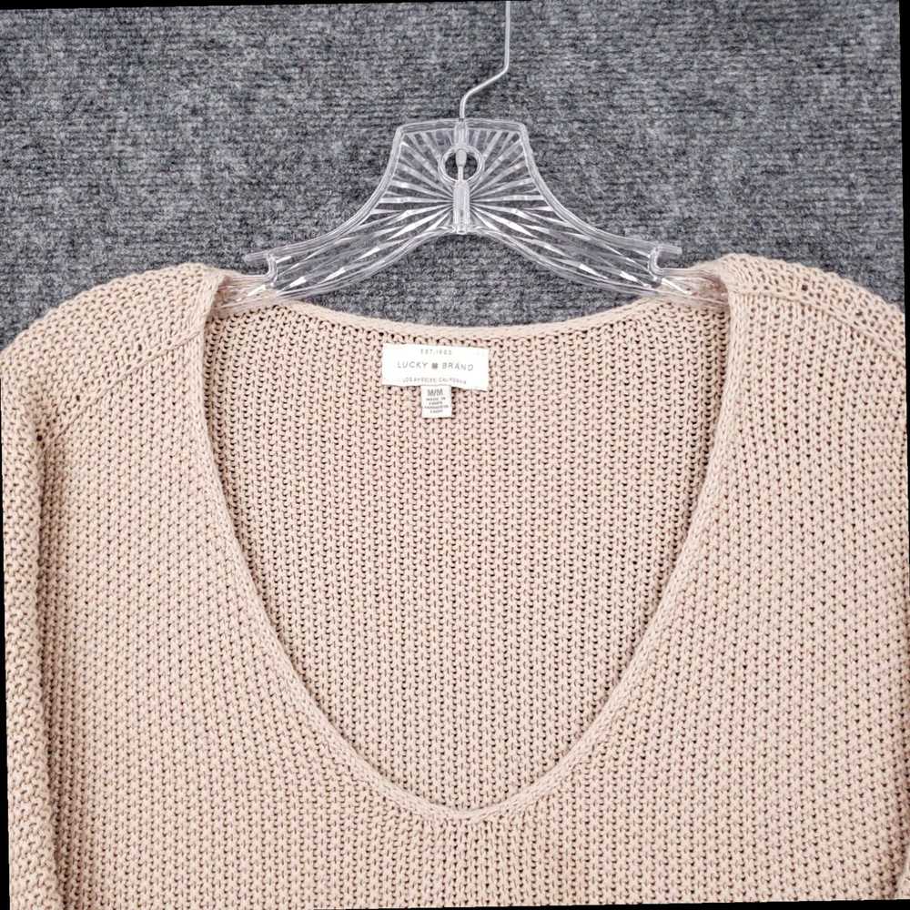 Lucky Brand Soft Beige V Neck Slit Pullover Long … - image 2