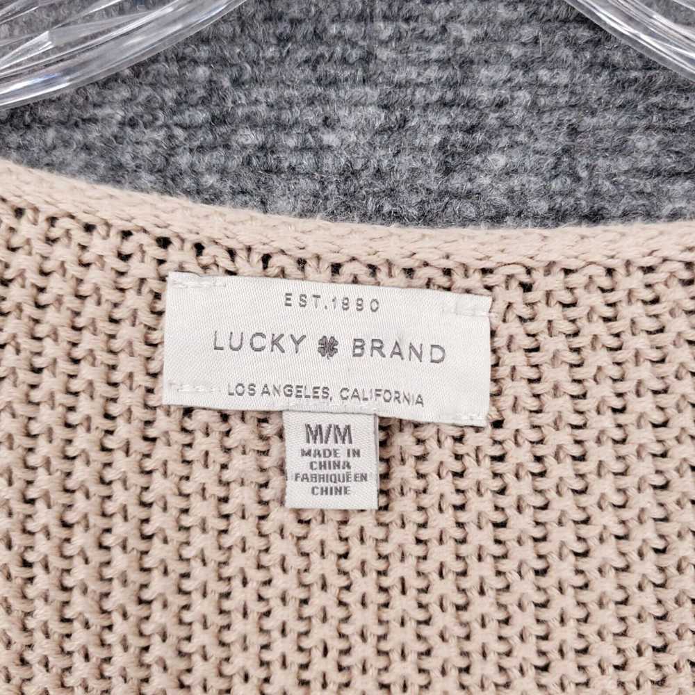 Lucky Brand Soft Beige V Neck Slit Pullover Long … - image 5