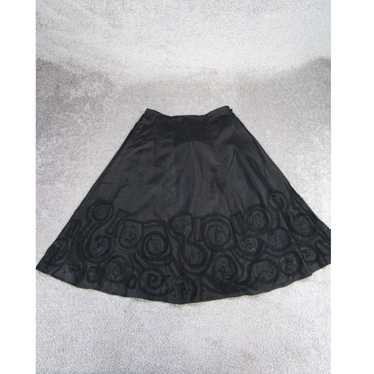 Vintage Chicos Skirt Womens 1 Lila City Swirl Blac