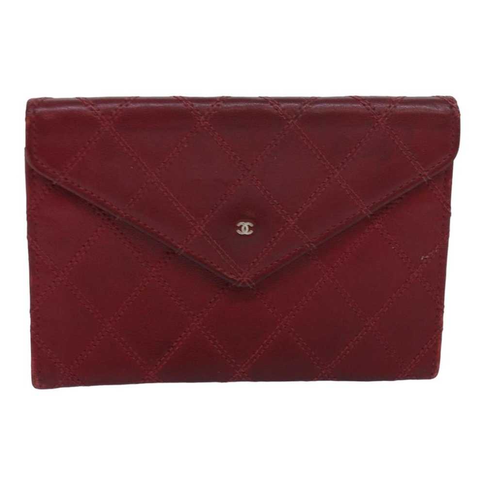 Chanel CHANEL Bicolore Pouch Leather Red CC Auth … - image 2