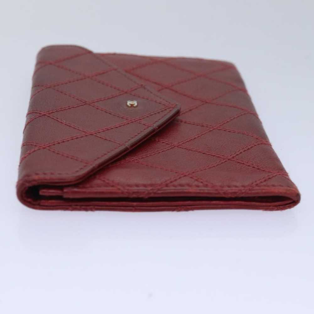 Chanel CHANEL Bicolore Pouch Leather Red CC Auth … - image 5