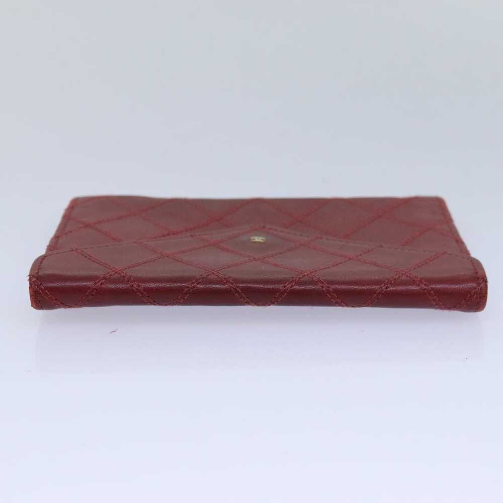 Chanel CHANEL Bicolore Pouch Leather Red CC Auth … - image 6