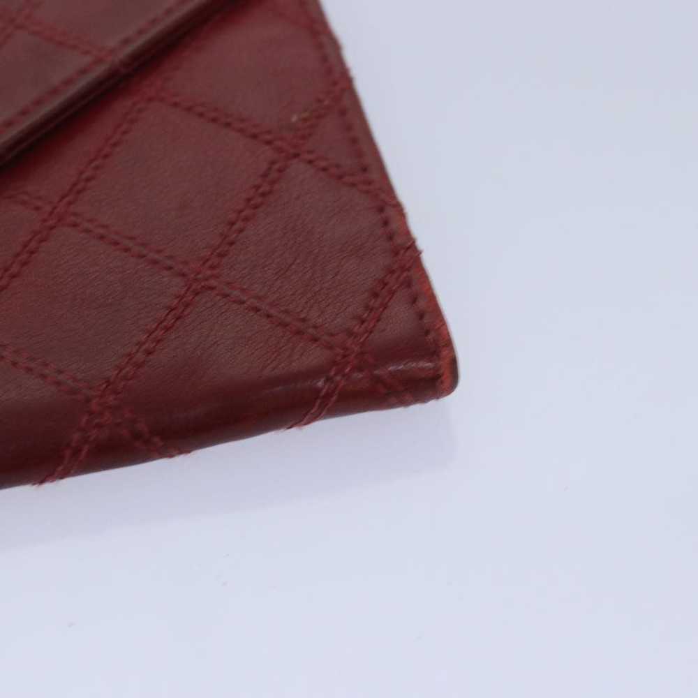 Chanel CHANEL Bicolore Pouch Leather Red CC Auth … - image 9