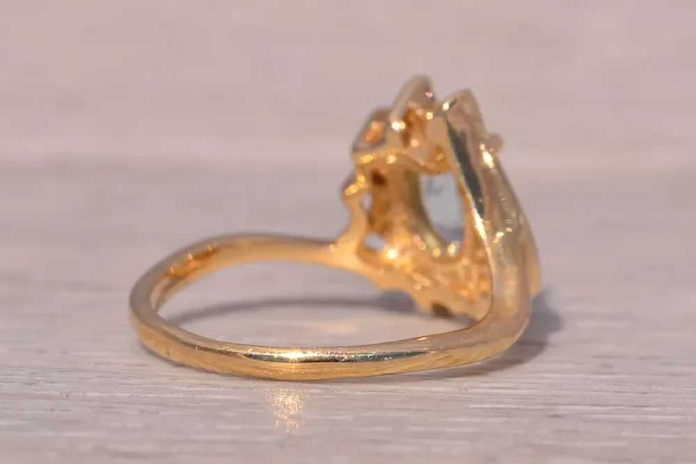 Aquamarine and Diamond Ring in 14 Karat Gold - image 4