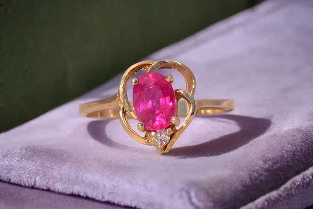 Ruby and Diamond Ring in 14 Karat Yellow Gold - image 10