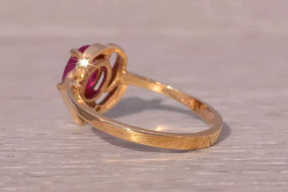 Ruby and Diamond Ring in 14 Karat Yellow Gold - image 3