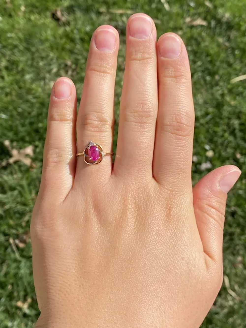 Ruby and Diamond Ring in 14 Karat Yellow Gold - image 7