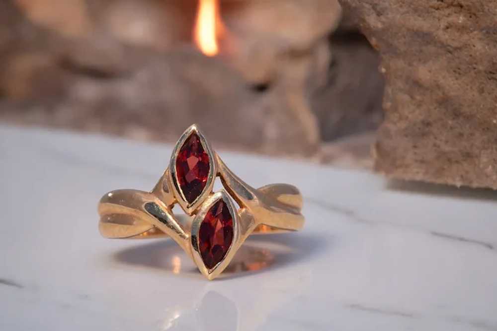 Toi et Moi Garnet Ring in Yellow Gold - image 10