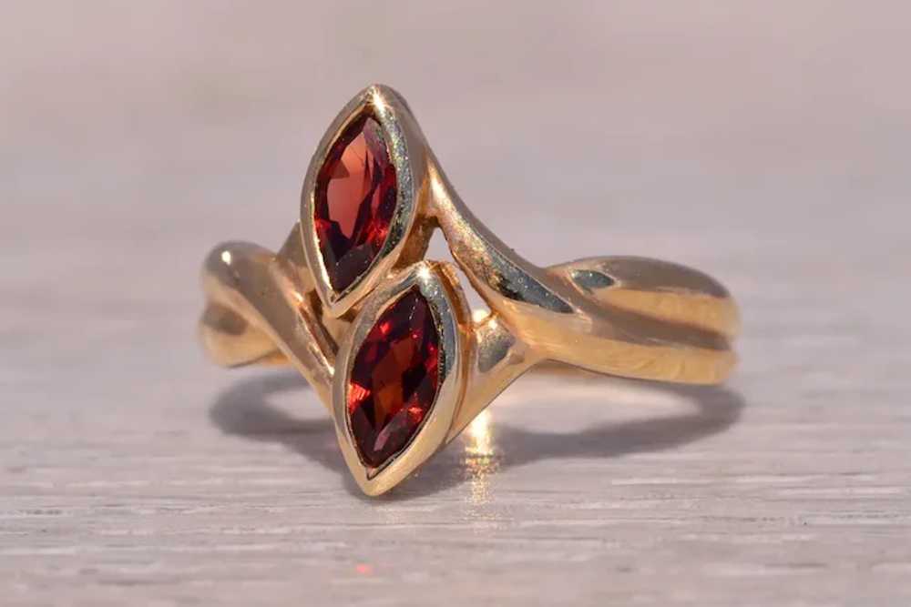 Toi et Moi Garnet Ring in Yellow Gold - image 2