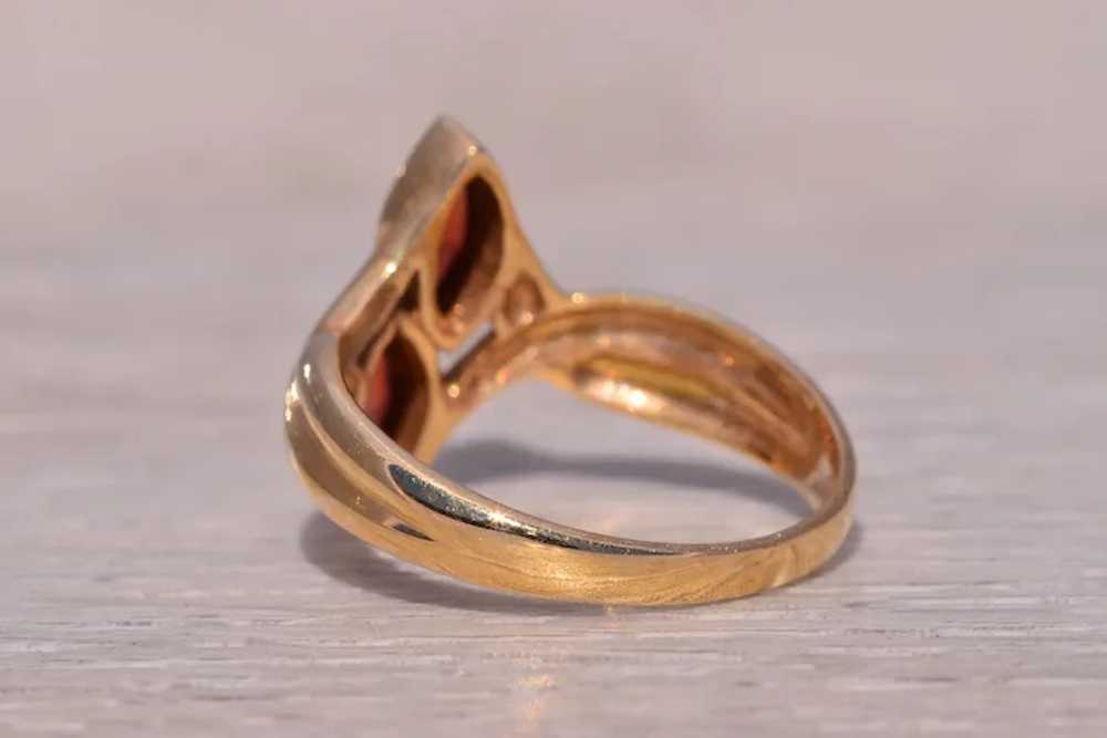 Toi et Moi Garnet Ring in Yellow Gold - image 3