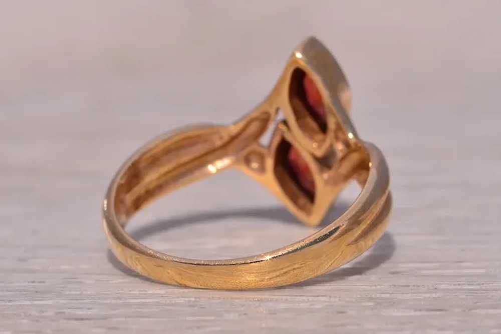 Toi et Moi Garnet Ring in Yellow Gold - image 4