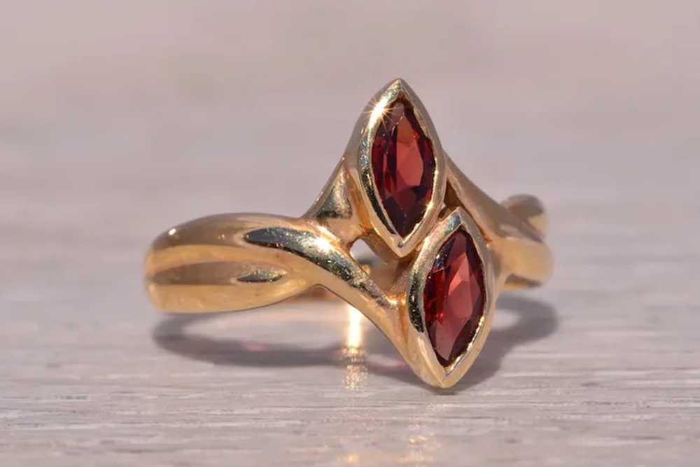 Toi et Moi Garnet Ring in Yellow Gold - image 5