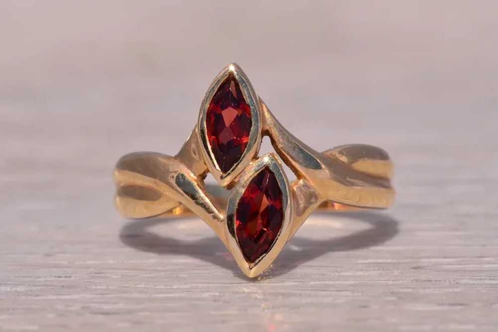 Toi et Moi Garnet Ring in Yellow Gold - image 6