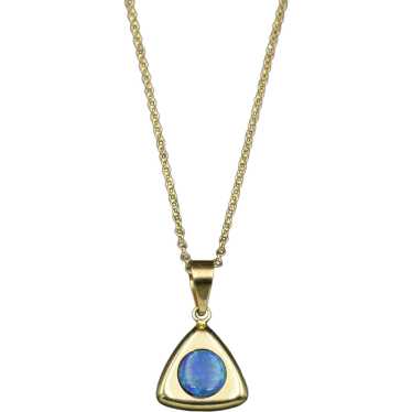 Vintage Opal Cabochon and 14k Gold Necklace