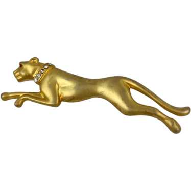 Jackie Collings Vintage Gold Tone Panther Brooch … - image 1