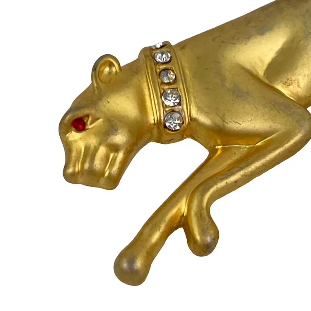Jackie Collings Vintage Gold Tone Panther Brooch … - image 2