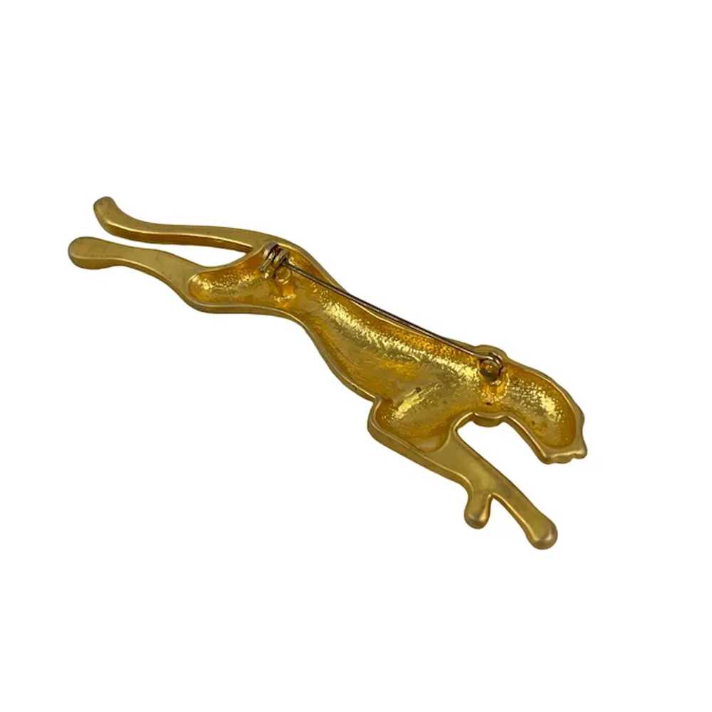Jackie Collings Vintage Gold Tone Panther Brooch … - image 3
