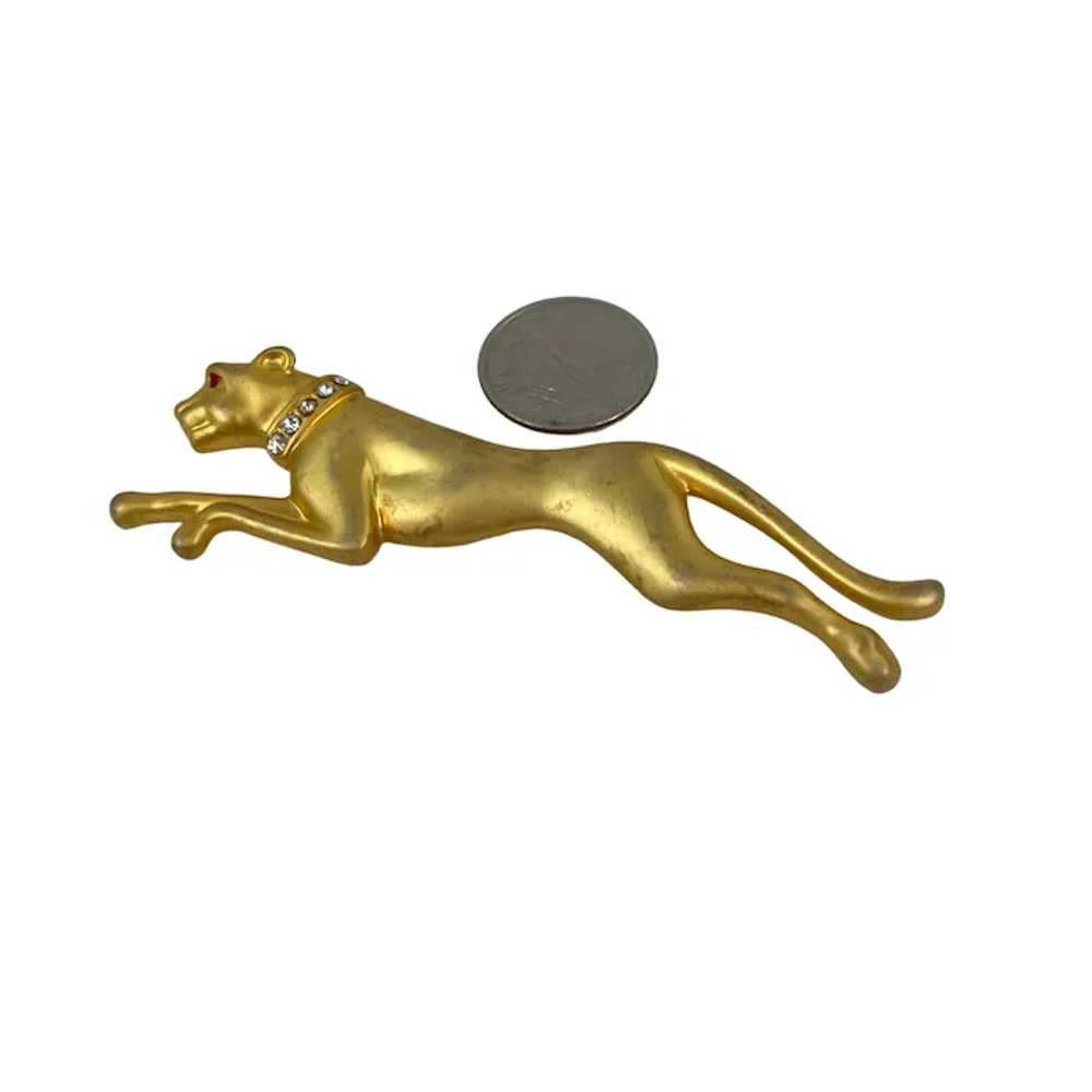 Jackie Collings Vintage Gold Tone Panther Brooch … - image 4