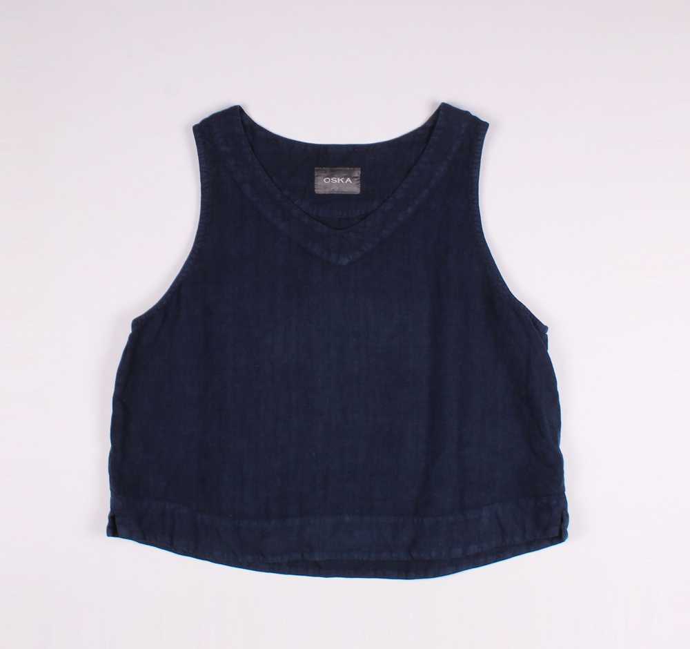 Avant Garde × Vintage Vintage OSKA Navy Linen Cro… - image 3