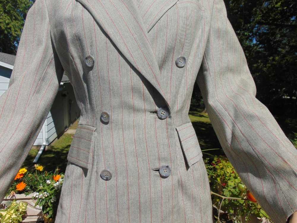 VTG 40s Roy H Bjorkman Double Breasted Pin Stripe… - image 2