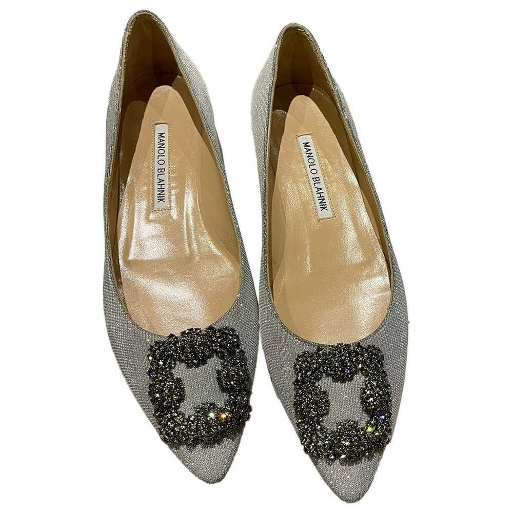 Manolo Blahnik Hangisi glitter ballet flats - image 1