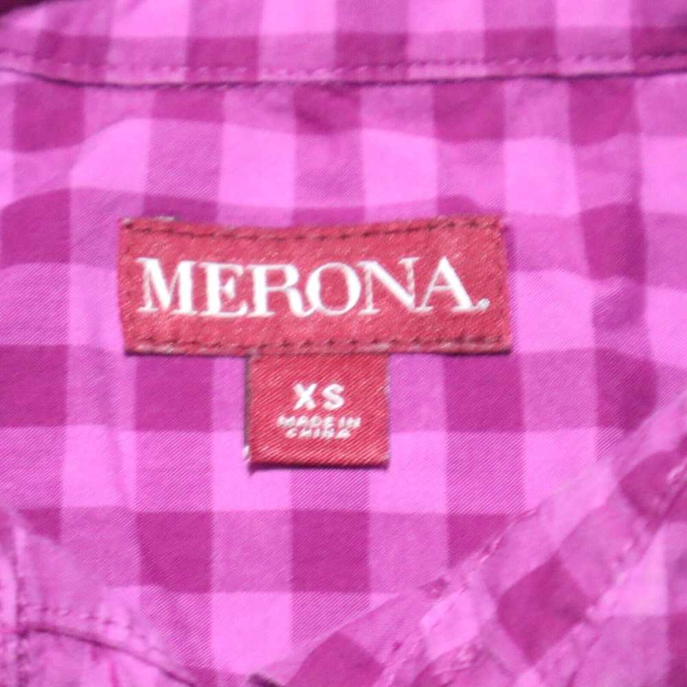 Merona Merona Pink Plaid Flannel Light Weight Top… - image 2