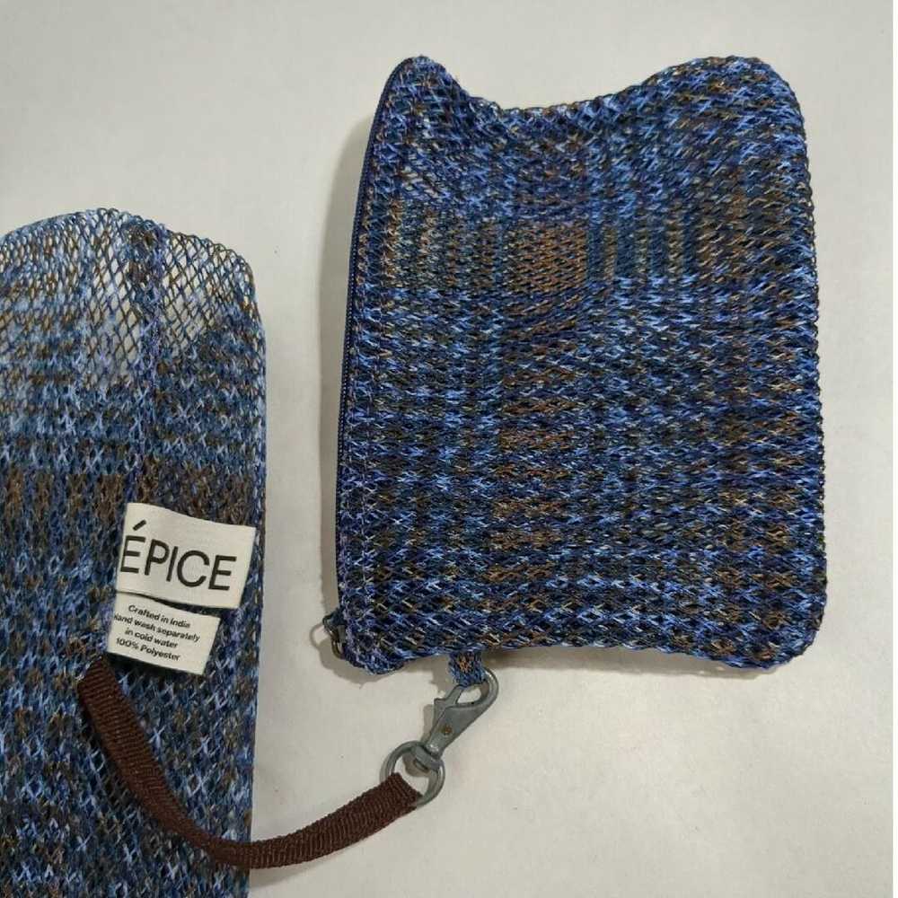 EPICE Mesh Bag Tote with Cubic Pattern Pouch Beau… - image 9