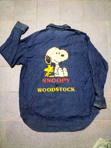 Vintage PEANUTS デニムシャツ 日本製 楽天市場】スヌーピー デニム 長袖 シャツ 刺繍 フライング