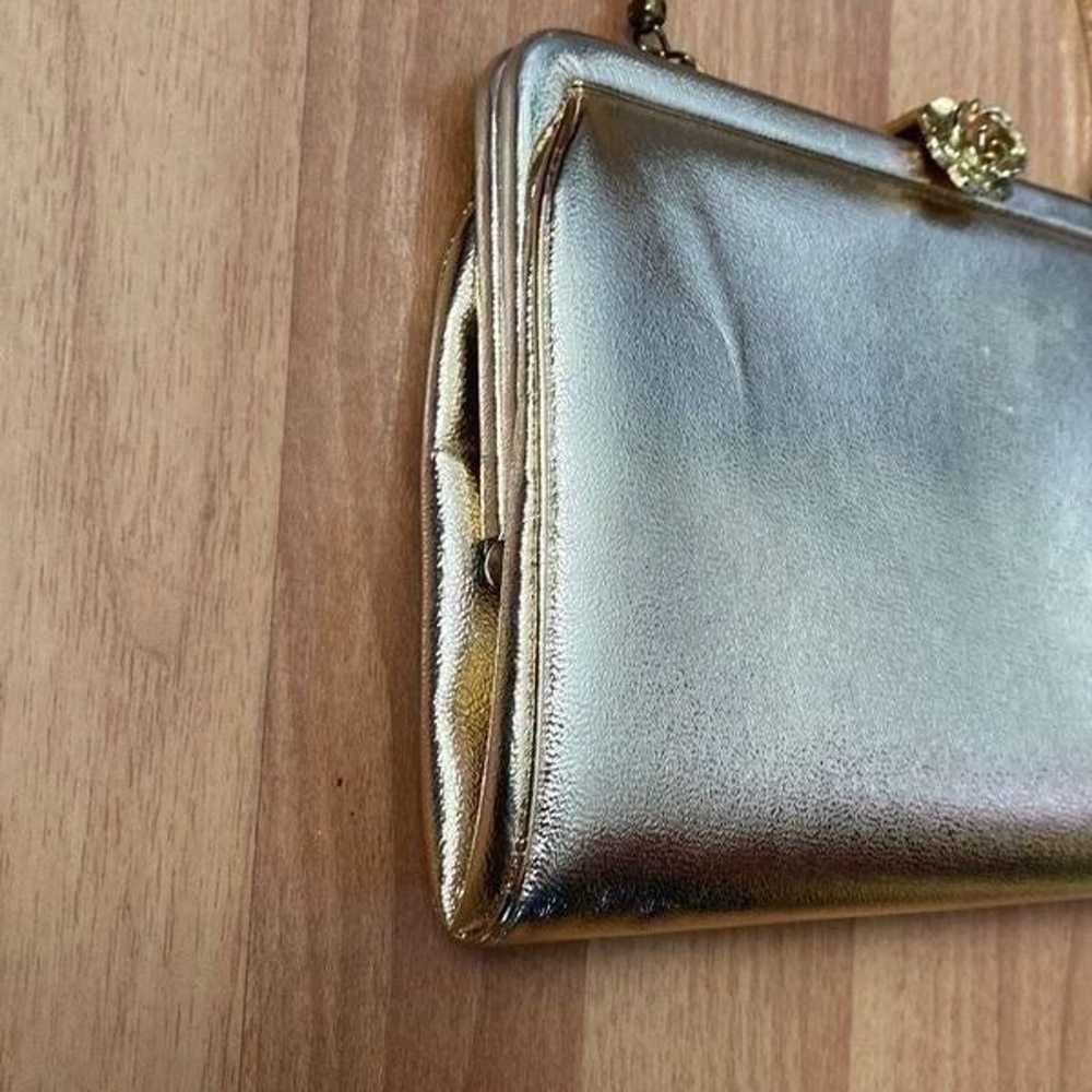 Vintage 60s After 5 Metallic Gold Evening Bag Clu… - image 3