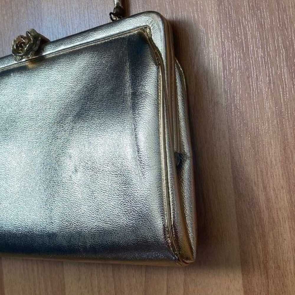 Vintage 60s After 5 Metallic Gold Evening Bag Clu… - image 4