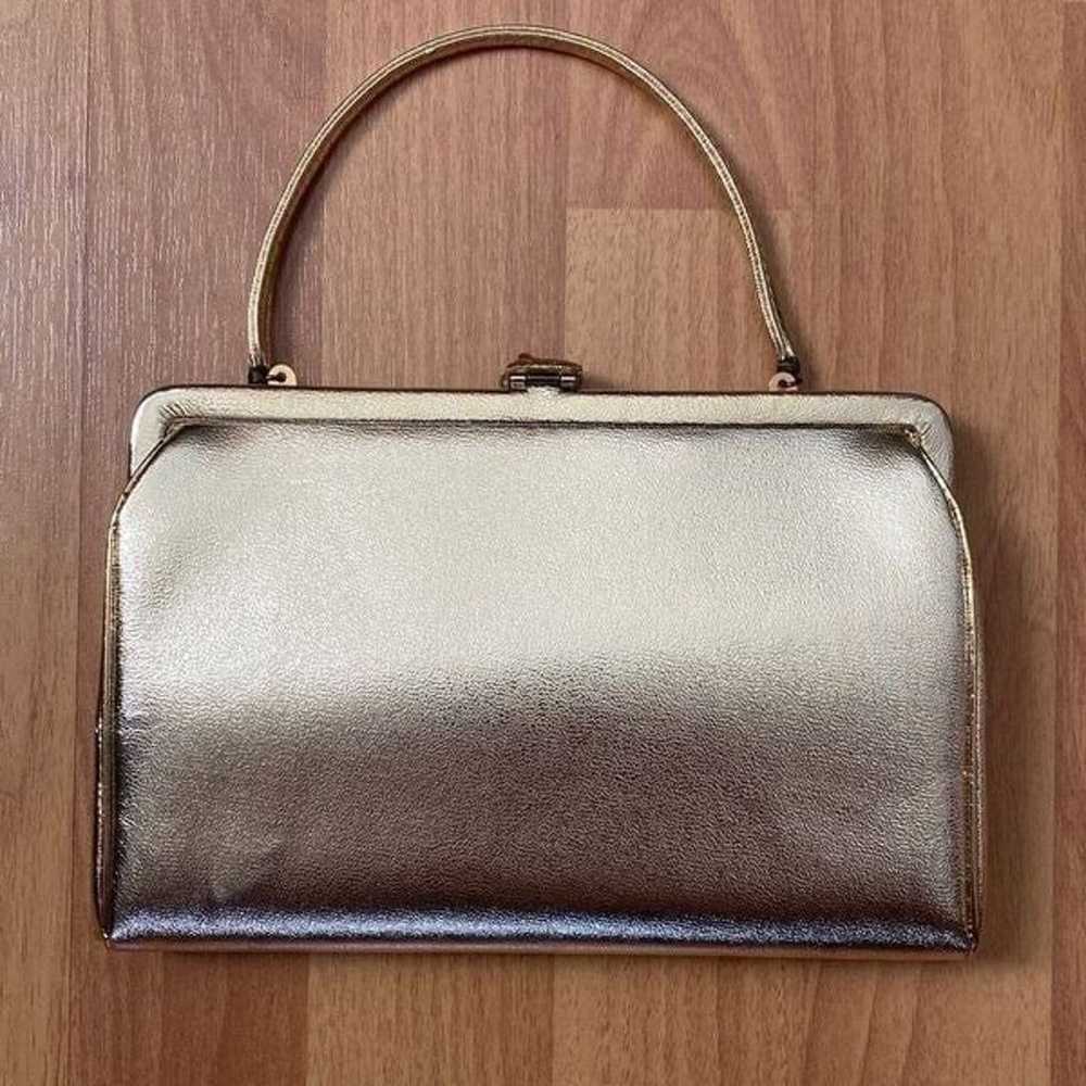 Vintage 60s After 5 Metallic Gold Evening Bag Clu… - image 5