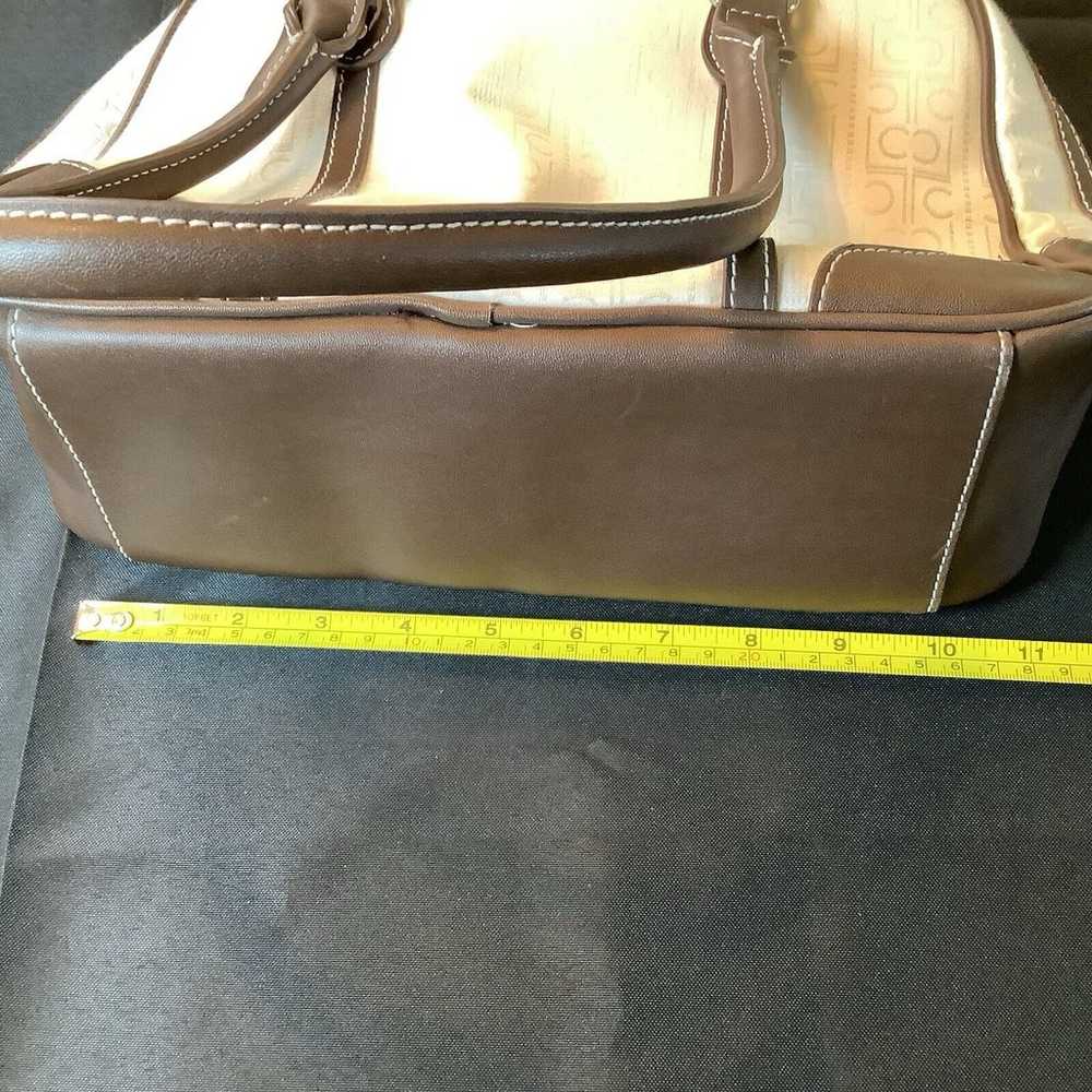 Vintage Liz Claiborne Purse Hand Bag Cream Brown - image 9