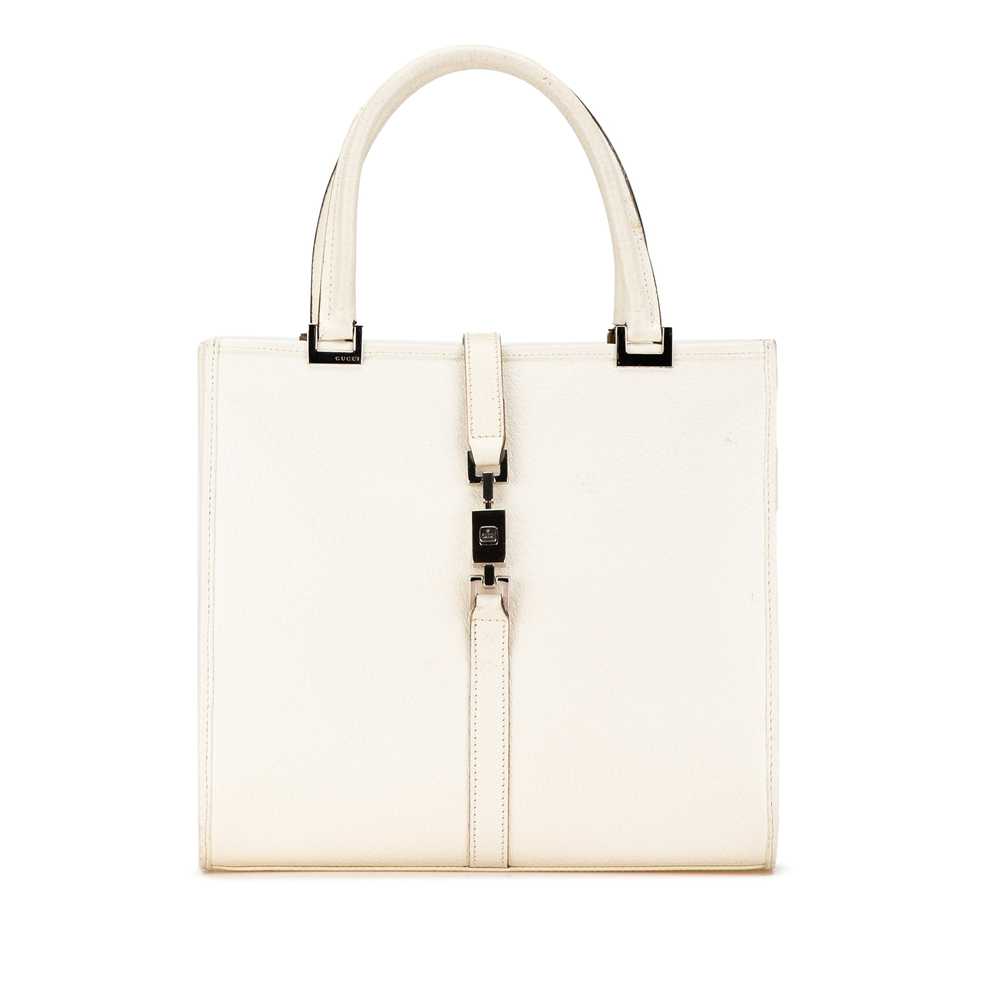 White Gucci Leather Jackie Handbag - image 1