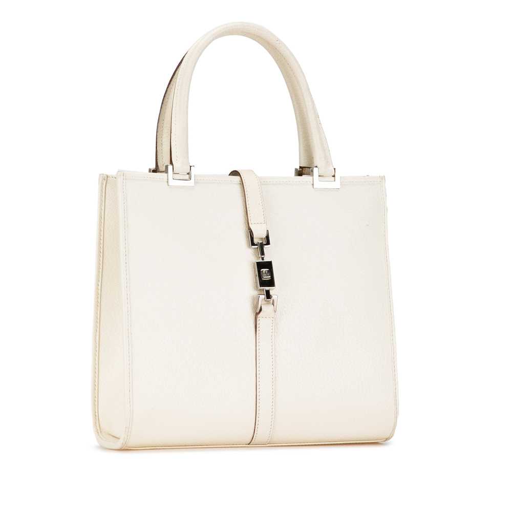 White Gucci Leather Jackie Handbag - image 2