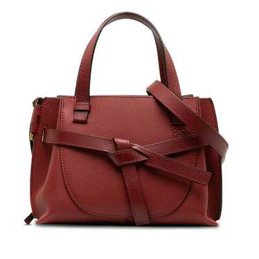 Red Loewe Mini Gate Top Handle Satchel