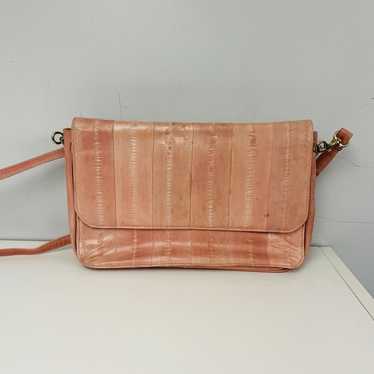 Vintage Pale Pink Eel Skin Shoulder Bag by SUNCO - image 1