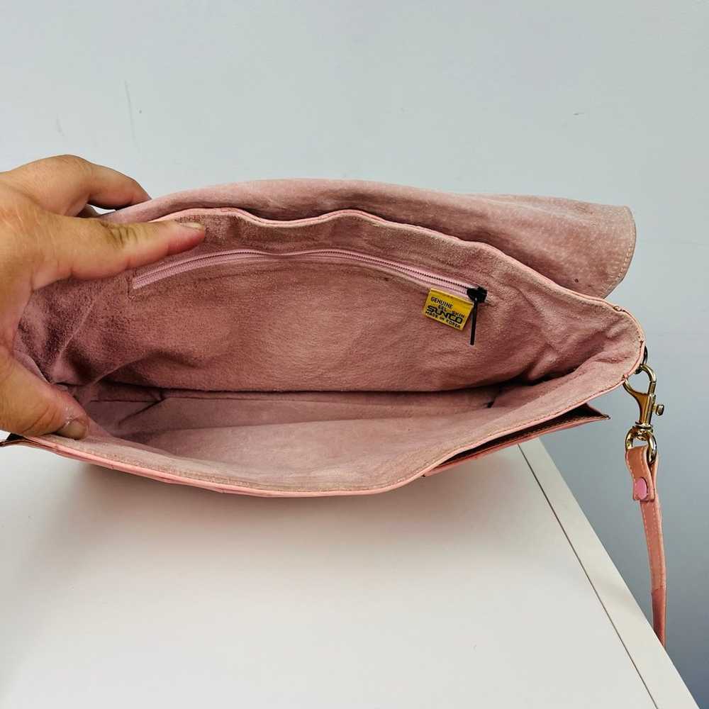 Vintage Pale Pink Eel Skin Shoulder Bag by SUNCO - image 2