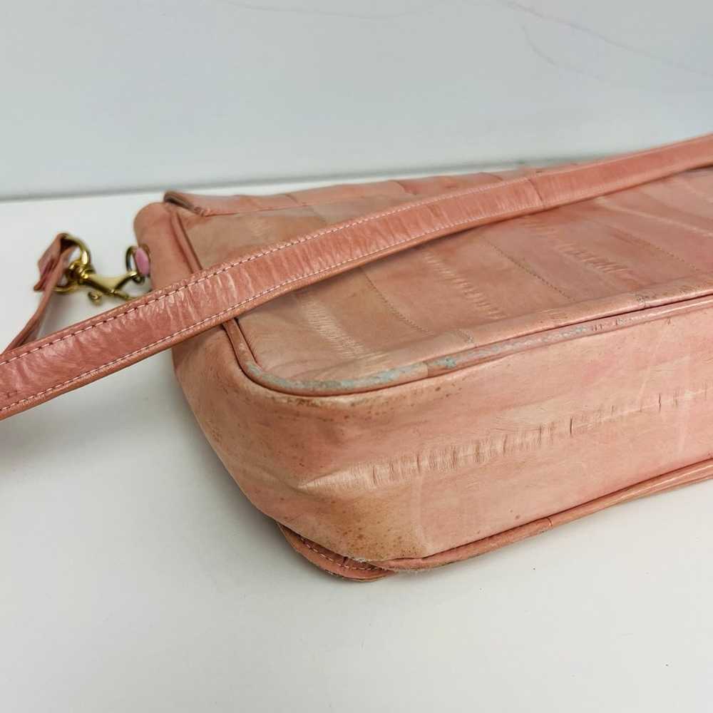 Vintage Pale Pink Eel Skin Shoulder Bag by SUNCO - image 8