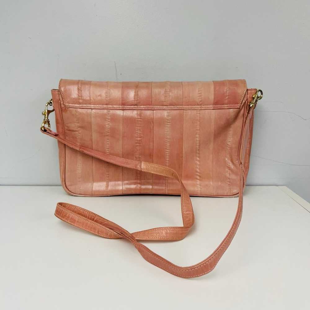 Vintage Pale Pink Eel Skin Shoulder Bag by SUNCO - image 9