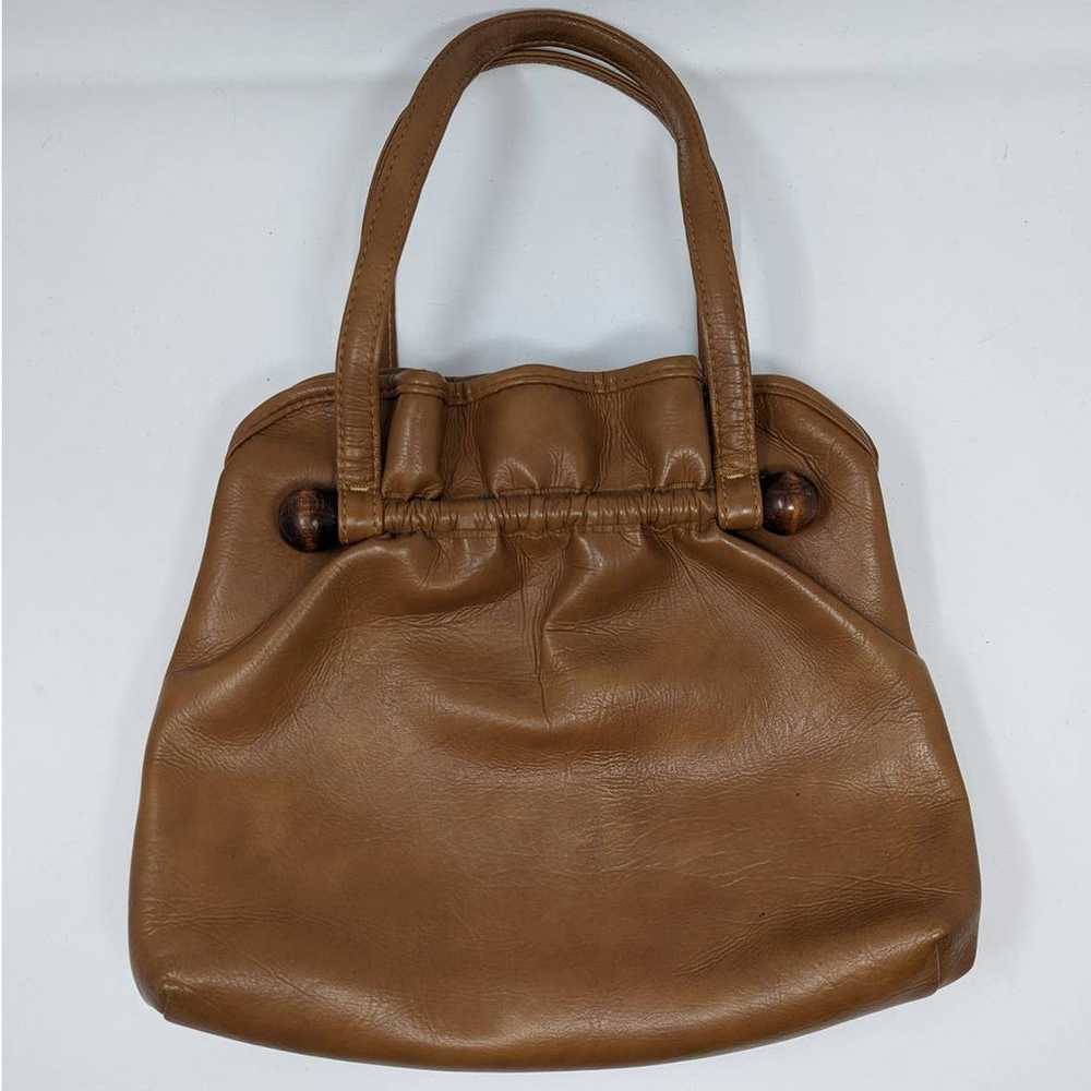 Vintage 1970s Faux Leather Bag Brown - image 11