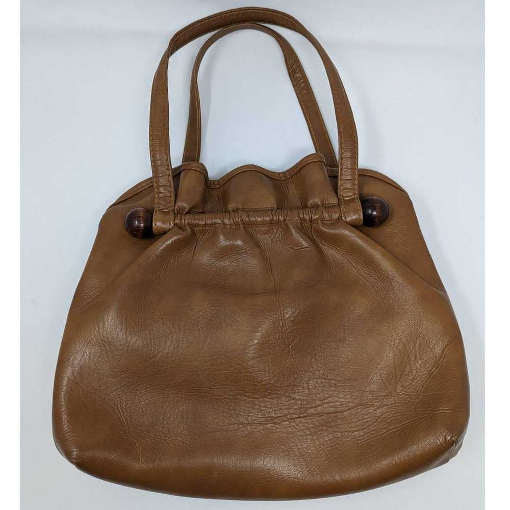 Vintage 1970s Faux Leather Bag Brown - image 2