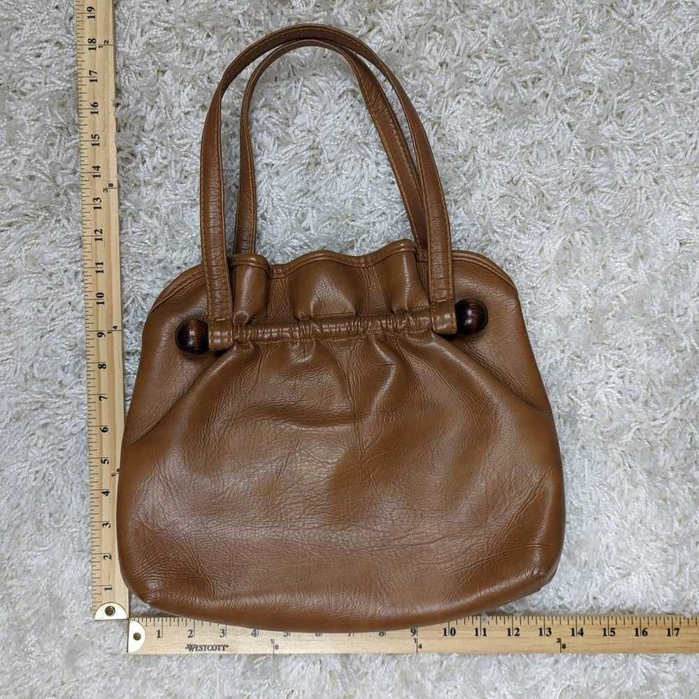 Vintage 1970s Faux Leather Bag Brown - image 3